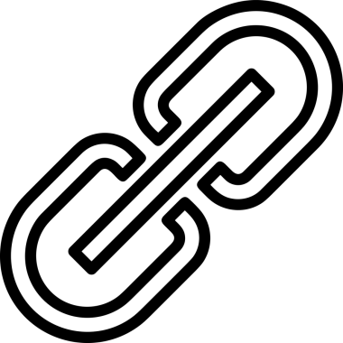 Zincir simgesi PNG biçimi basit siyah ve beyaz vektör illüstrasyonunda bağlantı birliği güvenlik ve gücünü temsil eden dijital tasarım kullanıcı arayüzü için mükemmel modern uygulama logosu minimal web ögesi