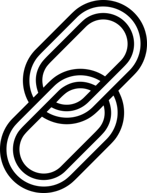 Zincir simgesi PNG biçimi basit siyah ve beyaz vektör illüstrasyonunda bağlantı birliği güvenlik ve gücünü temsil eden dijital tasarım kullanıcı arayüzü için mükemmel modern uygulama logosu minimal web ögesi