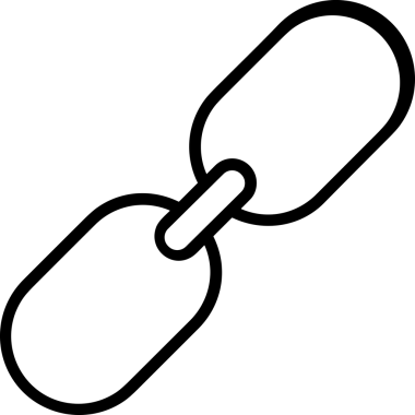 Zincir simgesi PNG biçimi basit siyah ve beyaz vektör illüstrasyonunda bağlantı birliği güvenlik ve gücünü temsil eden dijital tasarım kullanıcı arayüzü için mükemmel modern uygulama logosu minimal web ögesi