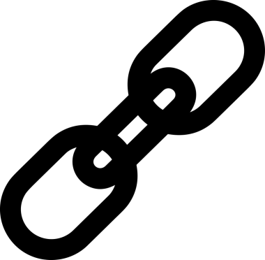 Zincir simgesi PNG biçimi basit siyah ve beyaz vektör illüstrasyonunda bağlantı birliği güvenlik ve gücünü temsil eden dijital tasarım kullanıcı arayüzü için mükemmel modern uygulama logosu minimal web ögesi