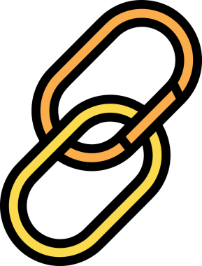 Zincir simgesi PNG biçimi basit siyah ve beyaz vektör illüstrasyonunda bağlantı birliği güvenlik ve gücünü temsil eden dijital tasarım kullanıcı arayüzü için mükemmel modern uygulama logosu minimal web ögesi