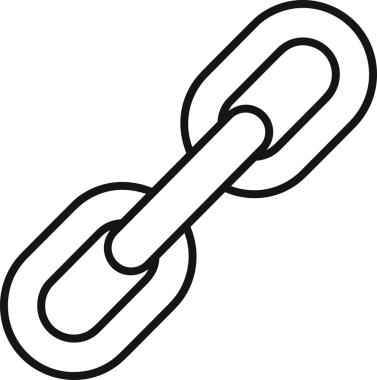 Zincir simgesi PNG biçimi basit siyah ve beyaz vektör illüstrasyonunda bağlantı birliği güvenlik ve gücünü temsil eden dijital tasarım kullanıcı arayüzü için mükemmel modern uygulama logosu minimal web ögesi