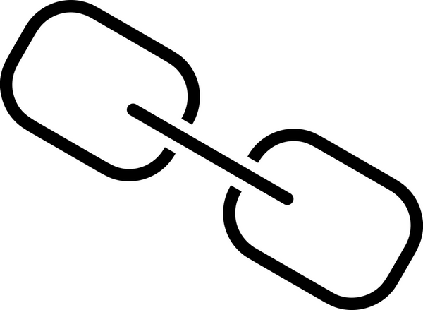 Zincir simgesi PNG biçimi basit siyah ve beyaz vektör illüstrasyonunda bağlantı birliği güvenlik ve gücünü temsil eden dijital tasarım kullanıcı arayüzü için mükemmel modern uygulama logosu minimal web ögesi