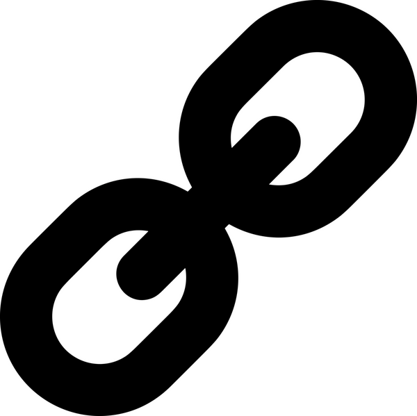 Zincir simgesi PNG biçimi basit siyah ve beyaz vektör illüstrasyonunda bağlantı birliği güvenlik ve gücünü temsil eden dijital tasarım kullanıcı arayüzü için mükemmel modern uygulama logosu minimal web ögesi