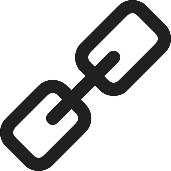 Zincir simgesi PNG biçimi basit siyah ve beyaz vektör illüstrasyonunda bağlantı birliği güvenlik ve gücünü temsil eden dijital tasarım kullanıcı arayüzü için mükemmel modern uygulama logosu minimal web ögesi