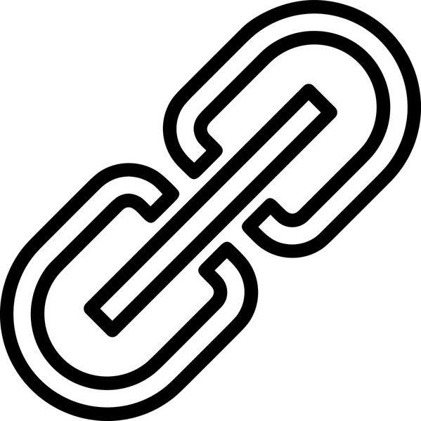 Zincir simgesi PNG biçimi basit siyah ve beyaz vektör illüstrasyonunda bağlantı birliği güvenlik ve gücünü temsil eden dijital tasarım kullanıcı arayüzü için mükemmel modern uygulama logosu minimal web ögesi