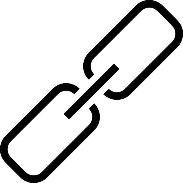 Zincir simgesi PNG biçimi basit siyah ve beyaz vektör illüstrasyonunda bağlantı birliği güvenlik ve gücünü temsil eden dijital tasarım kullanıcı arayüzü için mükemmel modern uygulama logosu minimal web ögesi