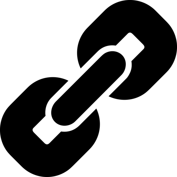 Zincir simgesi PNG biçimi basit siyah ve beyaz vektör illüstrasyonunda bağlantı birliği güvenlik ve gücünü temsil eden dijital tasarım kullanıcı arayüzü için mükemmel modern uygulama logosu minimal web ögesi