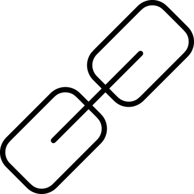 Zincir simgesi PNG biçimi basit siyah ve beyaz vektör illüstrasyonunda bağlantı birliği güvenlik ve gücünü temsil eden dijital tasarım kullanıcı arayüzü için mükemmel modern uygulama logosu minimal web ögesi