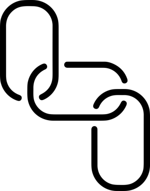 Zincir simgesi PNG biçimi basit siyah ve beyaz vektör illüstrasyonunda bağlantı birliği güvenlik ve gücünü temsil eden dijital tasarım kullanıcı arayüzü için mükemmel modern uygulama logosu minimal web ögesi