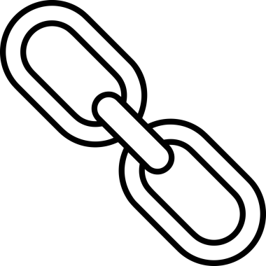 Zincir simgesi PNG biçimi basit siyah ve beyaz vektör illüstrasyonunda bağlantı birliği güvenlik ve gücünü temsil eden dijital tasarım kullanıcı arayüzü için mükemmel modern uygulama logosu minimal web ögesi