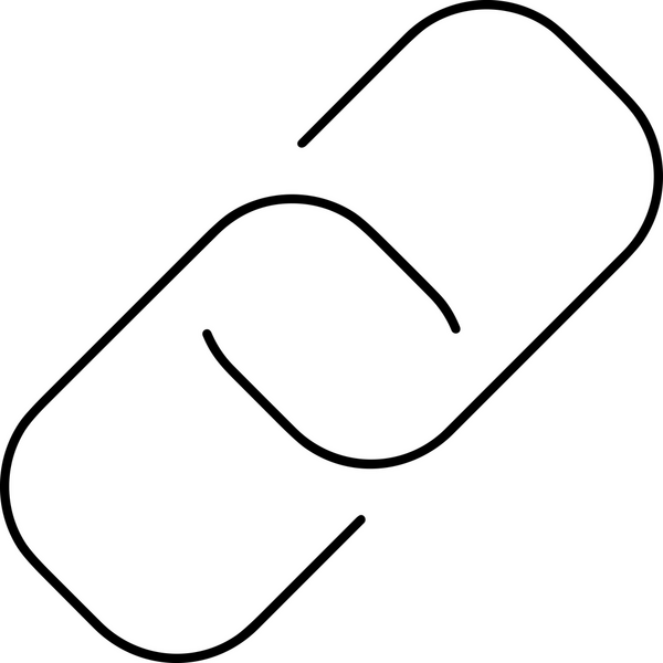 Zincir simgesi PNG biçimi basit siyah ve beyaz vektör illüstrasyonunda bağlantı birliği güvenlik ve gücünü temsil eden dijital tasarım kullanıcı arayüzü için mükemmel modern uygulama logosu minimal web ögesi