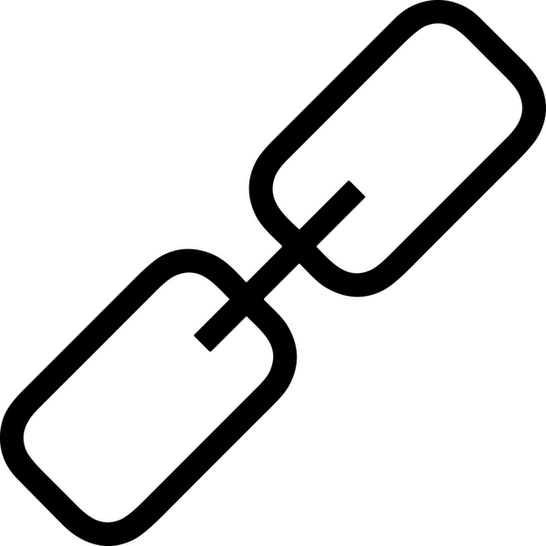 Zincir simgesi PNG biçimi basit siyah ve beyaz vektör illüstrasyonunda bağlantı birliği güvenlik ve gücünü temsil eden dijital tasarım kullanıcı arayüzü için mükemmel modern uygulama logosu minimal web ögesi