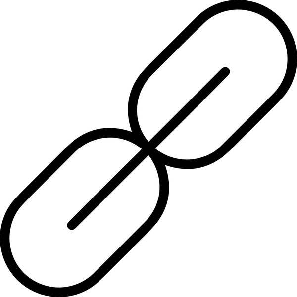 Zincir simgesi PNG biçimi basit siyah ve beyaz vektör illüstrasyonunda bağlantı birliği güvenlik ve gücünü temsil eden dijital tasarım kullanıcı arayüzü için mükemmel modern uygulama logosu minimal web ögesi