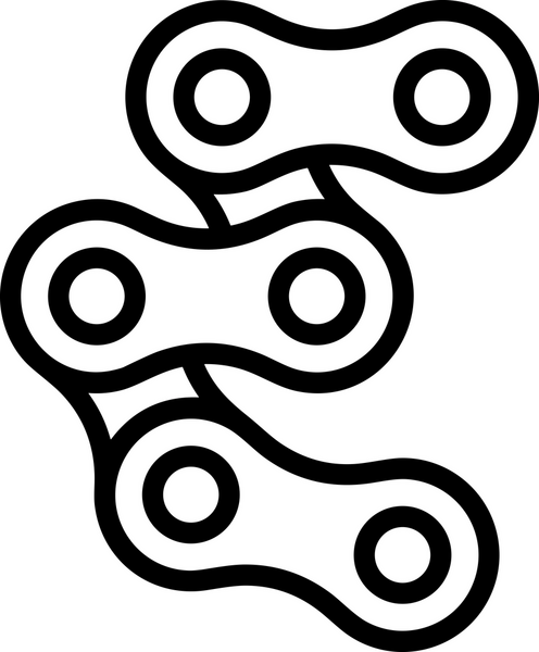 Zincir simgesi PNG biçimi basit siyah ve beyaz vektör illüstrasyonunda bağlantı birliği güvenlik ve gücünü temsil eden dijital tasarım kullanıcı arayüzü için mükemmel modern uygulama logosu minimal web ögesi