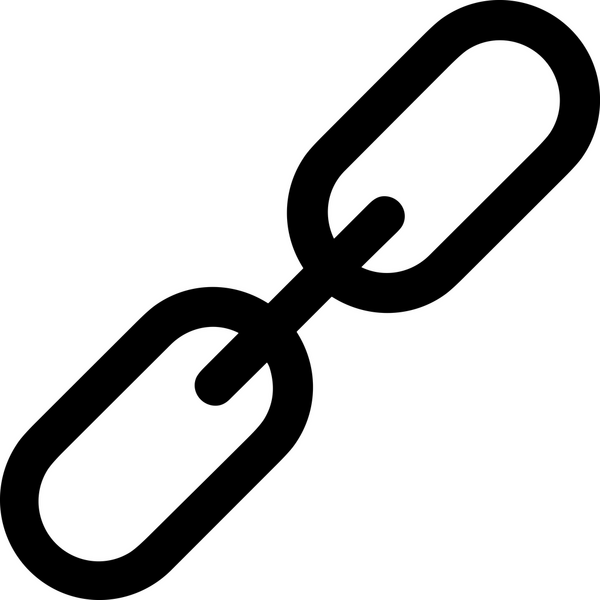 Zincir simgesi PNG biçimi basit siyah ve beyaz vektör illüstrasyonunda bağlantı birliği güvenlik ve gücünü temsil eden dijital tasarım kullanıcı arayüzü için mükemmel modern uygulama logosu minimal web ögesi