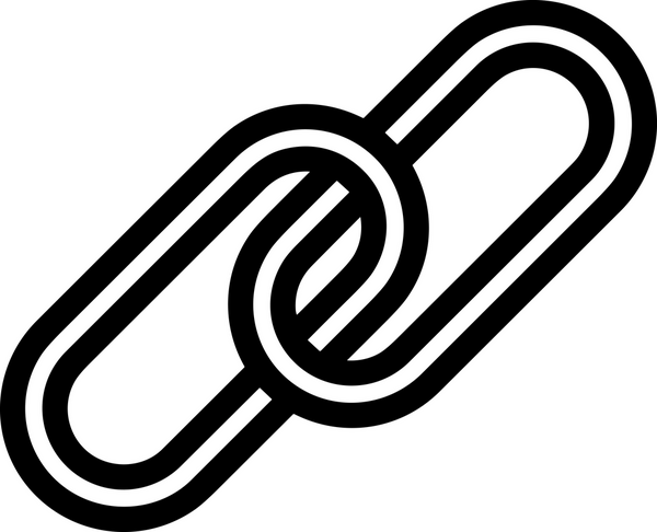 Zincir simgesi PNG biçimi basit siyah ve beyaz vektör illüstrasyonunda bağlantı birliği güvenlik ve gücünü temsil eden dijital tasarım kullanıcı arayüzü için mükemmel modern uygulama logosu minimal web ögesi