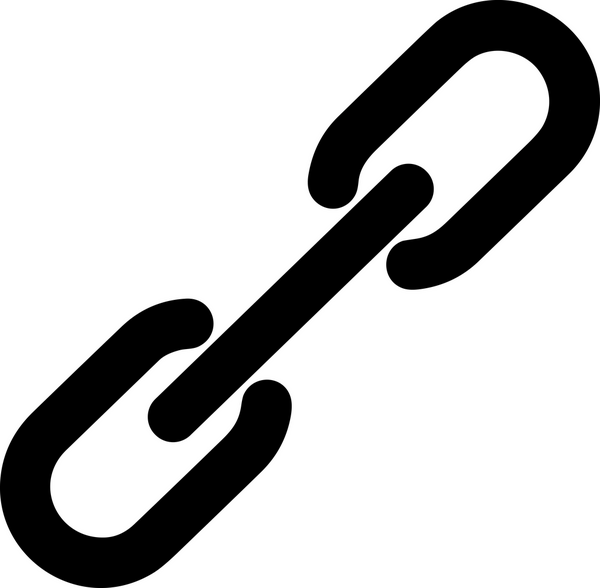 Zincir simgesi PNG biçimi basit siyah ve beyaz vektör illüstrasyonunda bağlantı birliği güvenlik ve gücünü temsil eden dijital tasarım kullanıcı arayüzü için mükemmel modern uygulama logosu minimal web ögesi