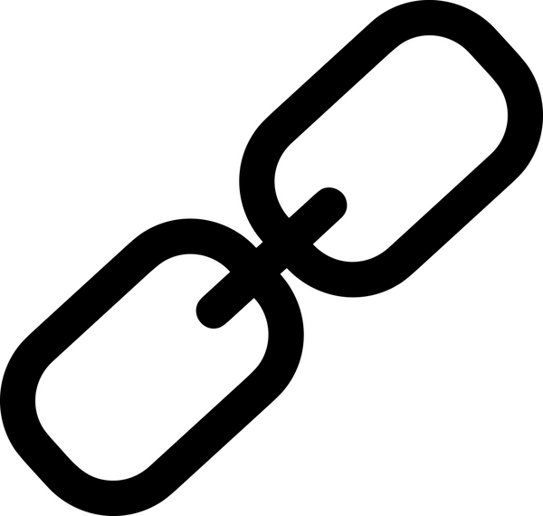 Zincir simgesi PNG biçimi basit siyah ve beyaz vektör illüstrasyonunda bağlantı birliği güvenlik ve gücünü temsil eden dijital tasarım kullanıcı arayüzü için mükemmel modern uygulama logosu minimal web ögesi