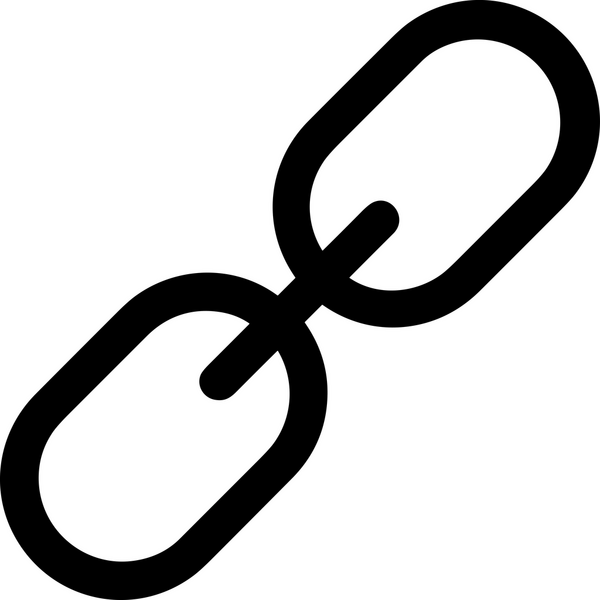 Zincir simgesi PNG biçimi basit siyah ve beyaz vektör illüstrasyonunda bağlantı birliği güvenlik ve gücünü temsil eden dijital tasarım kullanıcı arayüzü için mükemmel modern uygulama logosu minimal web ögesi