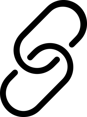 Zincir simgesi PNG biçimi basit siyah ve beyaz vektör illüstrasyonunda bağlantı birliği güvenlik ve gücünü temsil eden dijital tasarım kullanıcı arayüzü için mükemmel modern uygulama logosu minimal web ögesi