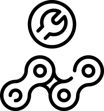 Zincir simgesi PNG biçimi basit siyah ve beyaz vektör illüstrasyonunda bağlantı birliği güvenlik ve gücünü temsil eden dijital tasarım kullanıcı arayüzü için mükemmel modern uygulama logosu minimal web ögesi