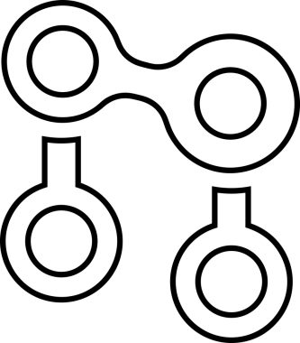 Zincir simgesi PNG biçimi basit siyah ve beyaz vektör illüstrasyonunda bağlantı birliği güvenlik ve gücünü temsil eden dijital tasarım kullanıcı arayüzü için mükemmel modern uygulama logosu minimal web ögesi