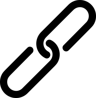 Zincir simgesi PNG biçimi basit siyah ve beyaz vektör illüstrasyonunda bağlantı birliği güvenlik ve gücünü temsil eden dijital tasarım kullanıcı arayüzü için mükemmel modern uygulama logosu minimal web ögesi