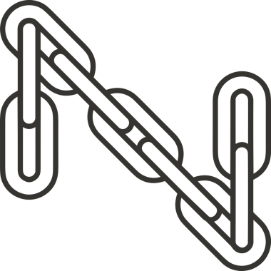 Zincir simgesi PNG biçimi basit siyah ve beyaz vektör illüstrasyonunda bağlantı birliği güvenlik ve gücünü temsil eden dijital tasarım kullanıcı arayüzü için mükemmel modern uygulama logosu minimal web ögesi