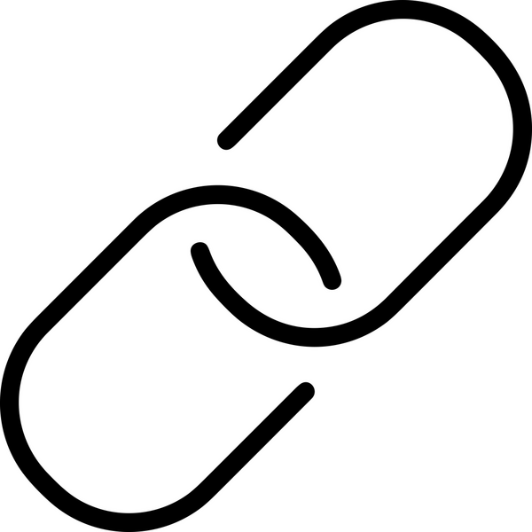 Zincir simgesi PNG biçimi basit siyah ve beyaz vektör illüstrasyonunda bağlantı birliği güvenlik ve gücünü temsil eden dijital tasarım kullanıcı arayüzü için mükemmel modern uygulama logosu minimal web ögesi