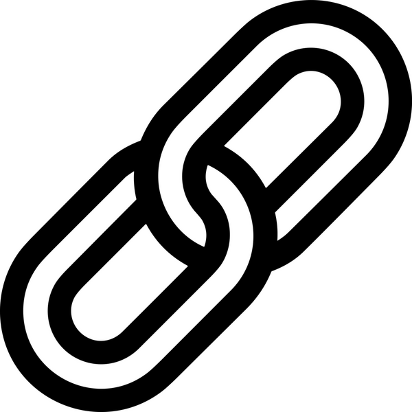 Zincir simgesi PNG biçimi basit siyah ve beyaz vektör illüstrasyonunda bağlantı birliği güvenlik ve gücünü temsil eden dijital tasarım kullanıcı arayüzü için mükemmel modern uygulama logosu minimal web ögesi