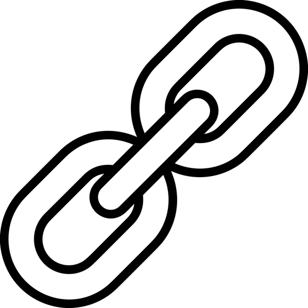 Zincir simgesi PNG biçimi basit siyah ve beyaz vektör illüstrasyonunda bağlantı birliği güvenlik ve gücünü temsil eden dijital tasarım kullanıcı arayüzü için mükemmel modern uygulama logosu minimal web ögesi