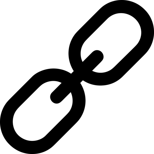 Zincir simgesi PNG biçimi basit siyah ve beyaz vektör illüstrasyonunda bağlantı birliği güvenlik ve gücünü temsil eden dijital tasarım kullanıcı arayüzü için mükemmel modern uygulama logosu minimal web ögesi