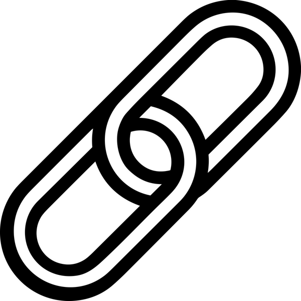 Zincir simgesi PNG biçimi basit siyah ve beyaz vektör illüstrasyonunda bağlantı birliği güvenlik ve gücünü temsil eden dijital tasarım kullanıcı arayüzü için mükemmel modern uygulama logosu minimal web ögesi