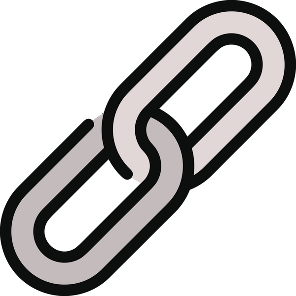 Zincir simgesi PNG biçimi basit siyah ve beyaz vektör illüstrasyonunda bağlantı birliği güvenlik ve gücünü temsil eden dijital tasarım kullanıcı arayüzü için mükemmel modern uygulama logosu minimal web ögesi