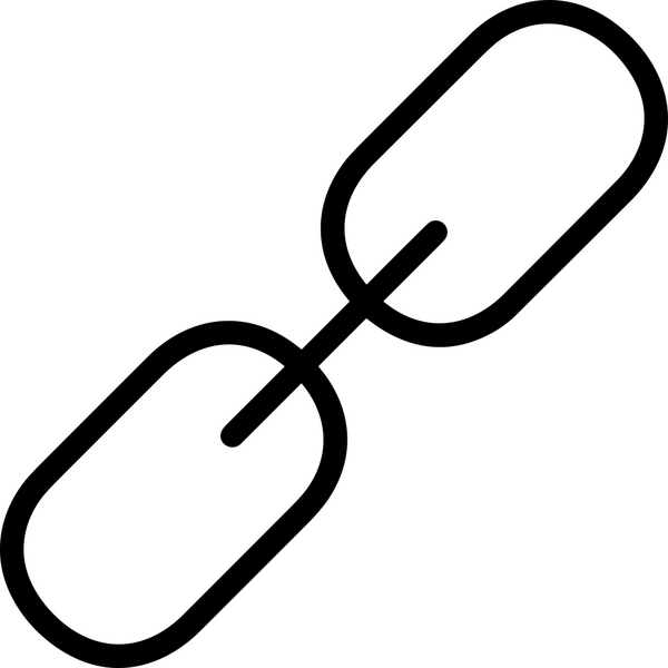 Zincir simgesi PNG biçimi basit siyah ve beyaz vektör illüstrasyonunda bağlantı birliği güvenlik ve gücünü temsil eden dijital tasarım kullanıcı arayüzü için mükemmel modern uygulama logosu minimal web ögesi