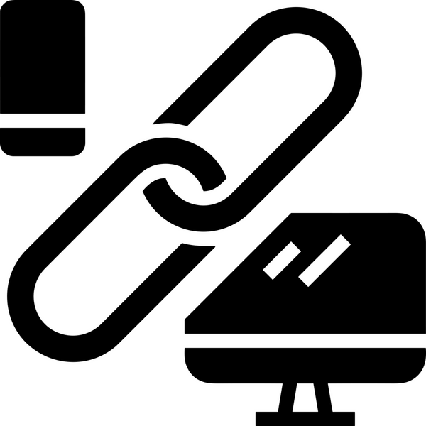 Zincir simgesi PNG biçimi basit siyah ve beyaz vektör illüstrasyonunda bağlantı birliği güvenlik ve gücünü temsil eden dijital tasarım kullanıcı arayüzü için mükemmel modern uygulama logosu minimal web ögesi