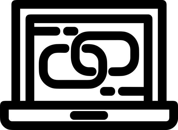 Zincir simgesi PNG biçimi basit siyah ve beyaz vektör illüstrasyonunda bağlantı birliği güvenlik ve gücünü temsil eden dijital tasarım kullanıcı arayüzü için mükemmel modern uygulama logosu minimal web ögesi