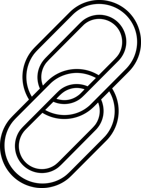 Zincir simgesi PNG biçimi basit siyah ve beyaz vektör illüstrasyonunda bağlantı birliği güvenlik ve gücünü temsil eden dijital tasarım kullanıcı arayüzü için mükemmel modern uygulama logosu minimal web ögesi