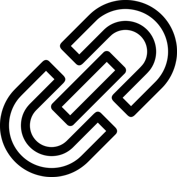 Zincir simgesi PNG biçimi basit siyah ve beyaz vektör illüstrasyonunda bağlantı birliği güvenlik ve gücünü temsil eden dijital tasarım kullanıcı arayüzü için mükemmel modern uygulama logosu minimal web ögesi