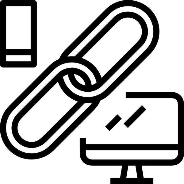 Zincir simgesi PNG biçimi basit siyah ve beyaz vektör illüstrasyonunda bağlantı birliği güvenlik ve gücünü temsil eden dijital tasarım kullanıcı arayüzü için mükemmel modern uygulama logosu minimal web ögesi