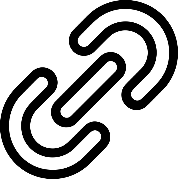 Zincir simgesi PNG biçimi basit siyah ve beyaz vektör illüstrasyonunda bağlantı birliği güvenlik ve gücünü temsil eden dijital tasarım kullanıcı arayüzü için mükemmel modern uygulama logosu minimal web ögesi