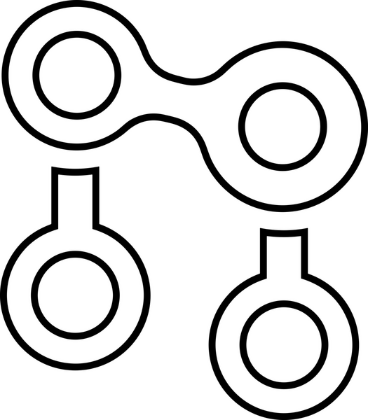 Zincir simgesi PNG biçimi basit siyah ve beyaz vektör illüstrasyonunda bağlantı birliği güvenlik ve gücünü temsil eden dijital tasarım kullanıcı arayüzü için mükemmel modern uygulama logosu minimal web ögesi