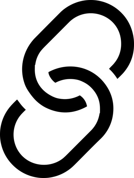 Zincir simgesi PNG biçimi basit siyah ve beyaz vektör illüstrasyonunda bağlantı birliği güvenlik ve gücünü temsil eden dijital tasarım kullanıcı arayüzü için mükemmel modern uygulama logosu minimal web ögesi