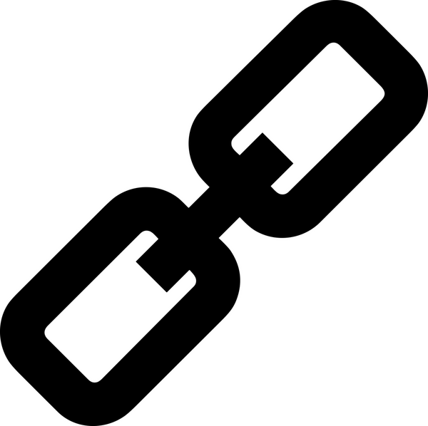 Zincir simgesi PNG biçimi basit siyah ve beyaz vektör illüstrasyonunda bağlantı birliği güvenlik ve gücünü temsil eden dijital tasarım kullanıcı arayüzü için mükemmel modern uygulama logosu minimal web ögesi