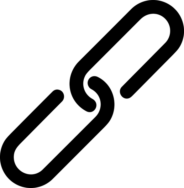 Zincir simgesi PNG biçimi basit siyah ve beyaz vektör illüstrasyonunda bağlantı birliği güvenlik ve gücünü temsil eden dijital tasarım kullanıcı arayüzü için mükemmel modern uygulama logosu minimal web ögesi