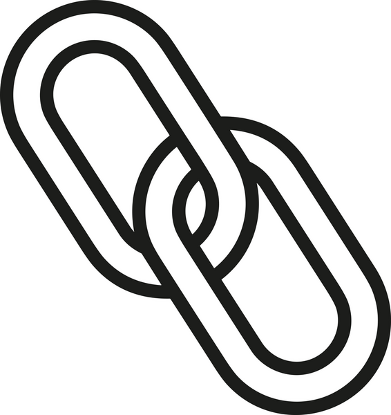 Zincir simgesi PNG biçimi basit siyah ve beyaz vektör illüstrasyonunda bağlantı birliği güvenlik ve gücünü temsil eden dijital tasarım kullanıcı arayüzü için mükemmel modern uygulama logosu minimal web ögesi