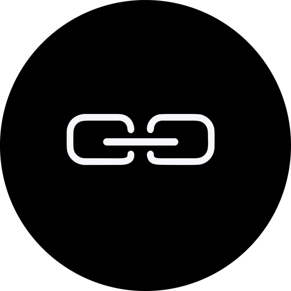 Zincir simgesi PNG biçimi basit siyah ve beyaz vektör illüstrasyonunda bağlantı birliği güvenlik ve gücünü temsil eden dijital tasarım kullanıcı arayüzü için mükemmel modern uygulama logosu minimal web ögesi