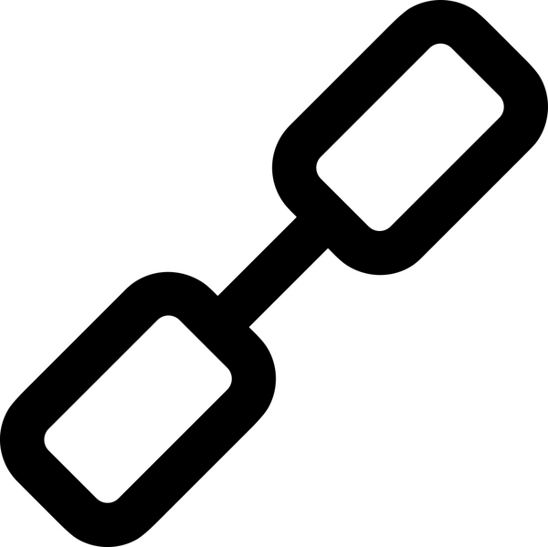 Zincir simgesi PNG biçimi basit siyah ve beyaz vektör illüstrasyonunda bağlantı birliği güvenlik ve gücünü temsil eden dijital tasarım kullanıcı arayüzü için mükemmel modern uygulama logosu minimal web ögesi