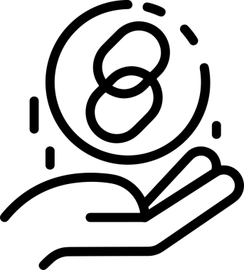 Zincir simgesi PNG biçimi basit siyah ve beyaz vektör illüstrasyonunda bağlantı birliği güvenlik ve gücünü temsil eden dijital tasarım kullanıcı arayüzü için mükemmel modern uygulama logosu minimal web ögesi